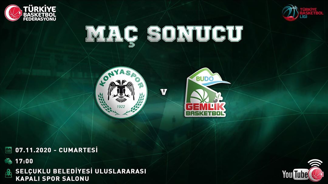 Maç Sonucu!
Büyükşehir Hastanesi Konyaspor'umuz 75 - 75 BUDO Gemlik Bask...