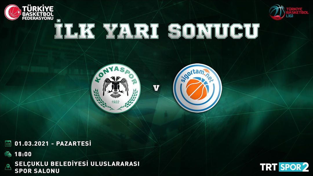 İlk Yarı Sonucu!
Büyükşehir Hastanesi Konyaspor'umuz 47 - 29 Sigortam.Ne...